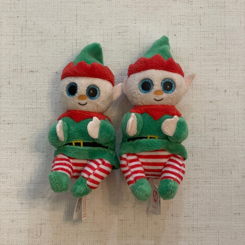 Ty Elf Plush Set - Green and Red